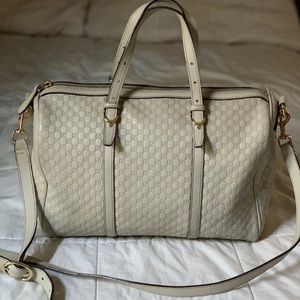 Gucci -Micro Guccissima Boston Bag ivory